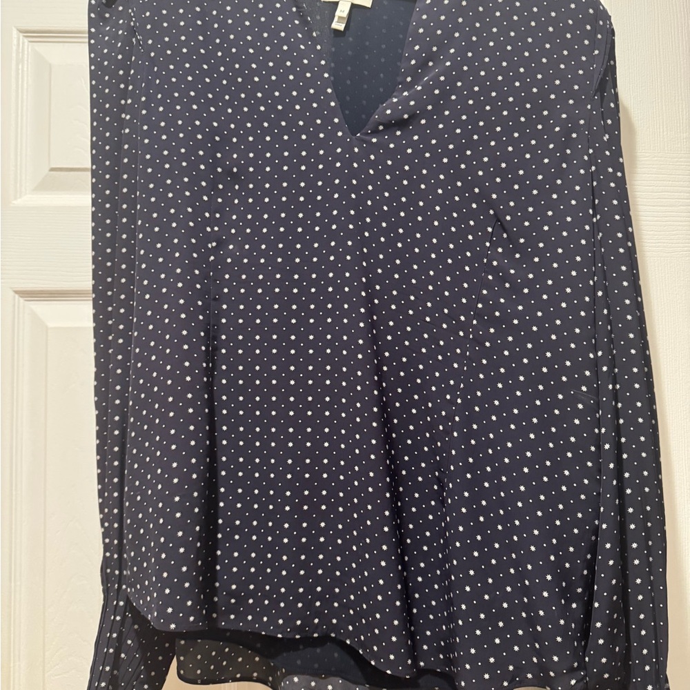 Joie Women Navy Polka Dot Blouse